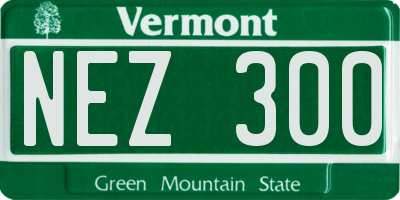 VT license plate NEZ300