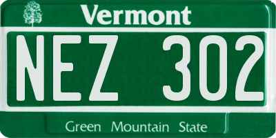 VT license plate NEZ302