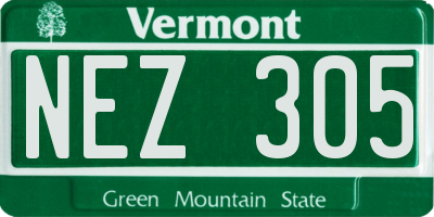VT license plate NEZ305