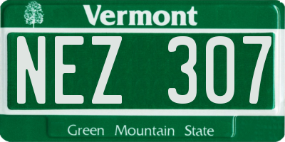 VT license plate NEZ307