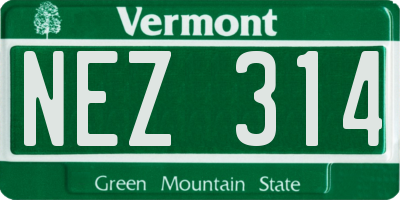 VT license plate NEZ314