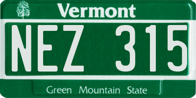 VT license plate NEZ315
