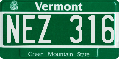 VT license plate NEZ316