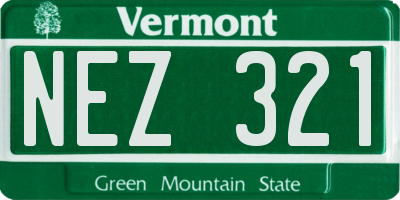 VT license plate NEZ321