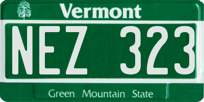 VT license plate NEZ323