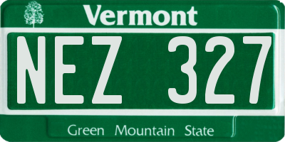 VT license plate NEZ327