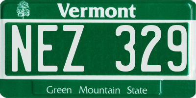 VT license plate NEZ329