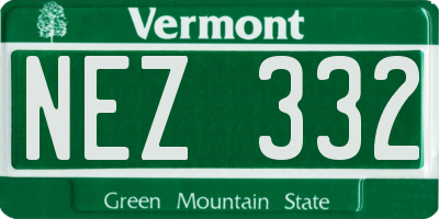 VT license plate NEZ332