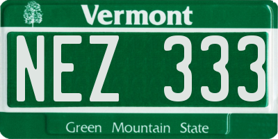 VT license plate NEZ333