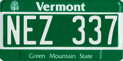 VT license plate NEZ337