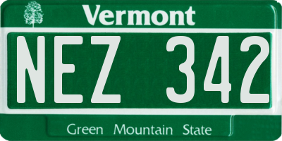 VT license plate NEZ342