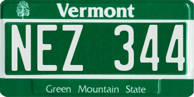VT license plate NEZ344