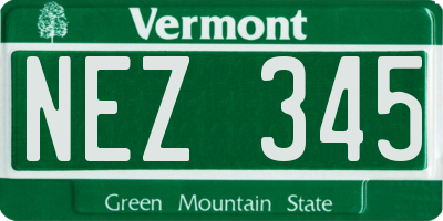 VT license plate NEZ345