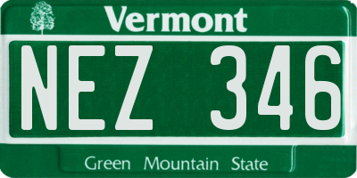 VT license plate NEZ346