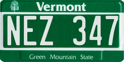VT license plate NEZ347