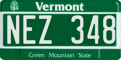 VT license plate NEZ348