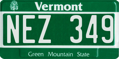 VT license plate NEZ349