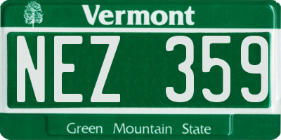 VT license plate NEZ359
