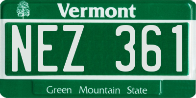 VT license plate NEZ361