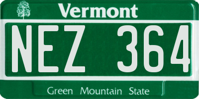 VT license plate NEZ364