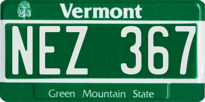 VT license plate NEZ367