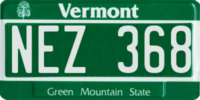 VT license plate NEZ368