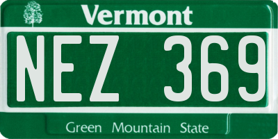 VT license plate NEZ369
