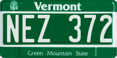 VT license plate NEZ372