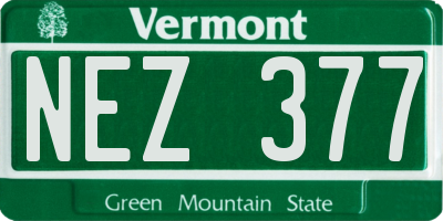 VT license plate NEZ377