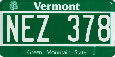 VT license plate NEZ378