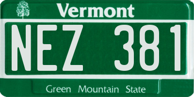 VT license plate NEZ381