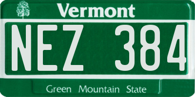 VT license plate NEZ384