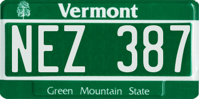 VT license plate NEZ387