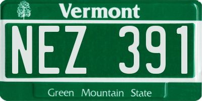 VT license plate NEZ391