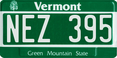 VT license plate NEZ395