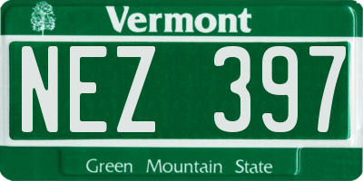 VT license plate NEZ397