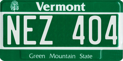 VT license plate NEZ404