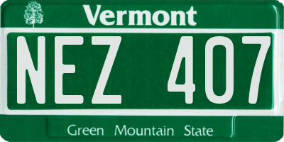 VT license plate NEZ407