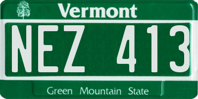 VT license plate NEZ413