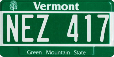 VT license plate NEZ417