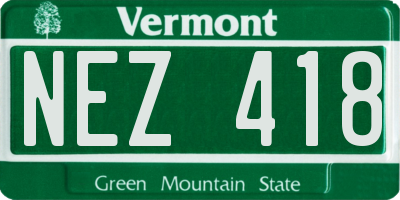 VT license plate NEZ418