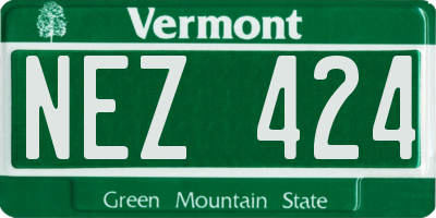 VT license plate NEZ424