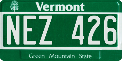VT license plate NEZ426