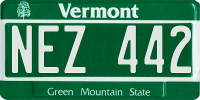 VT license plate NEZ442