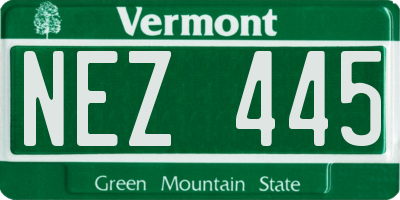 VT license plate NEZ445