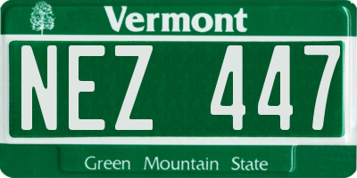 VT license plate NEZ447