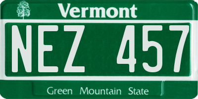 VT license plate NEZ457