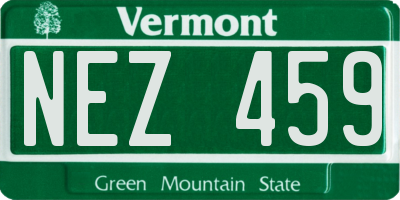 VT license plate NEZ459