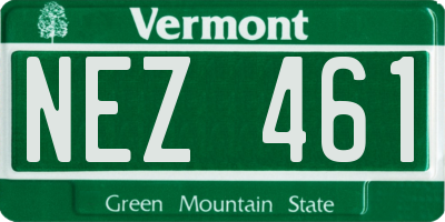 VT license plate NEZ461