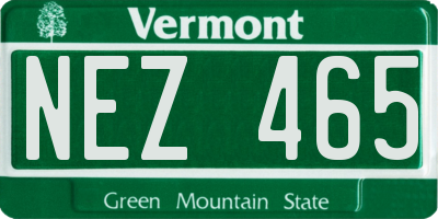 VT license plate NEZ465